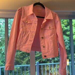 Lilly Pulitzer pink denim jacket,